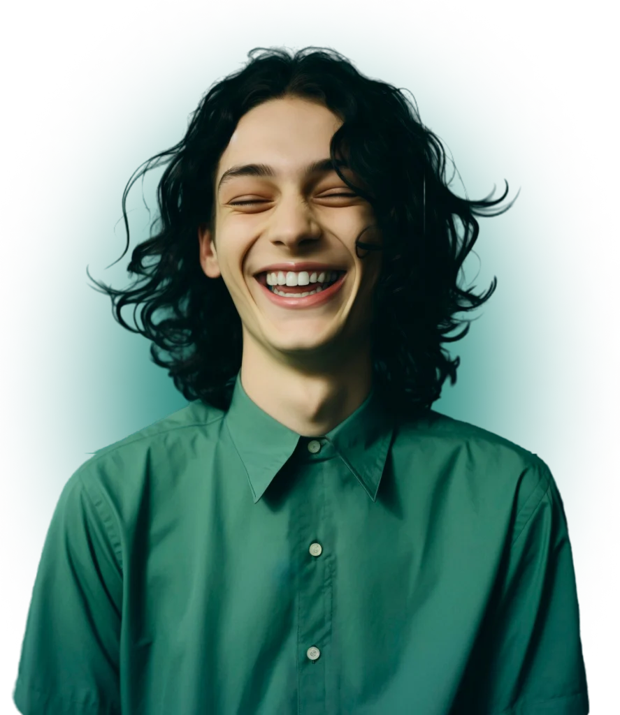 Modelo com sorriso saudável